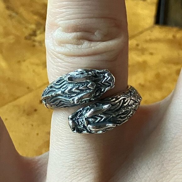 Sterling Silver Dragon Ring Size 6 - Picture 1 of 9